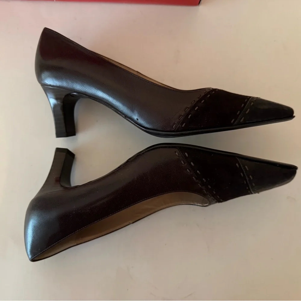 Rene by Ara Women's Elegant Black Leather Shoes. Heels. Size: 7.5